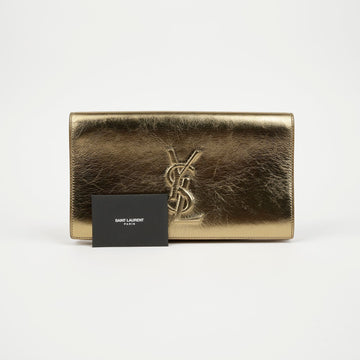 Saint Laurent Leather Clutch Bag Gold 159123471 [P]