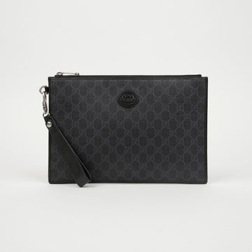 Gucci Interlocking G Detail Pouch Black 159409982 [P]