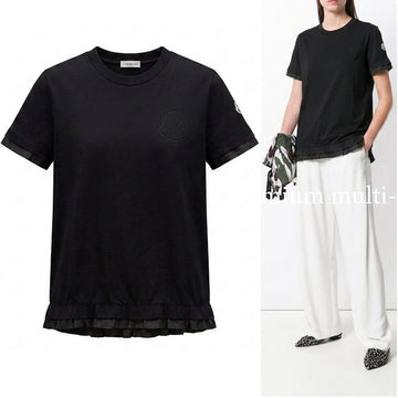 Moncler Short Sleeve T-Shirt with Patch and Frill 159545819 [P]