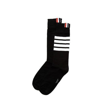 Thom Browne Black Diagonal Mid Socks 154025683 [P]