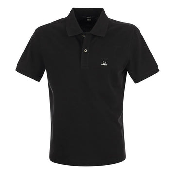CP COMPANY Polo-T-Shirt mit Logo-Patch Schwarz 15CMPL094A 005263W 999 60670997 [P]