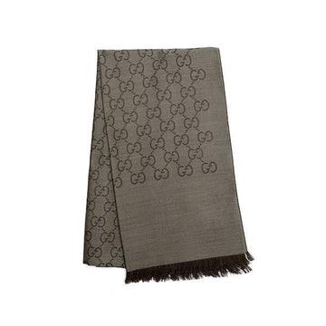 GUCCI Jacquard GG Wolle Seide Zweifarbiger Schal 147677444 [P]