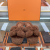 Hermes Shearling Oran Sandals Slippers Brown 159564280 [P]