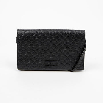 Gucci Microshima Mini Leather Crossbody Black 159097165 [P]