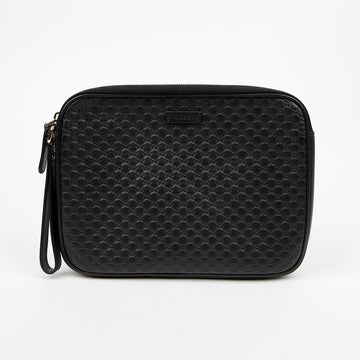 GUCCI Mikrosima Runde Reißverschluss Clutch Schwarz 159122546 [P]