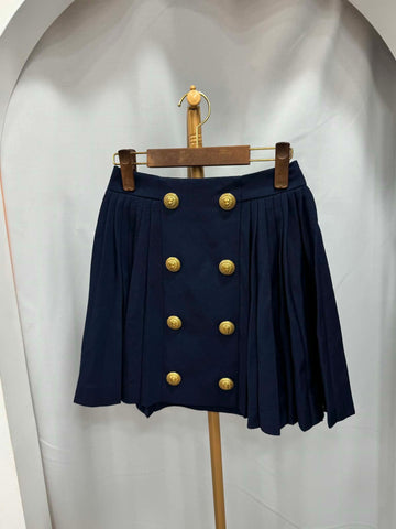 BALMAIN Plisseerock mit Knopfdetails in Größe 36 159575559 [P]