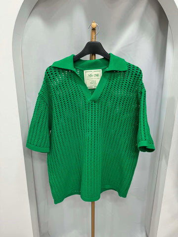 Wooyoungmi Punch Knit Polo Short Sleeve Size 48 159578859 [P]