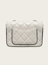 CHANEL White and Black Lambskin Mini Flap Bag 12345 159582228 [P]