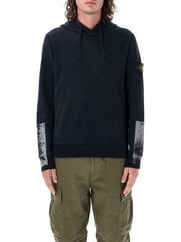 STONE ISLAND テープ フォー プリント ブラシド コットン フリース フード スウェットシャツ レギュラー フィット 791567461 V0020 133071939 [P]