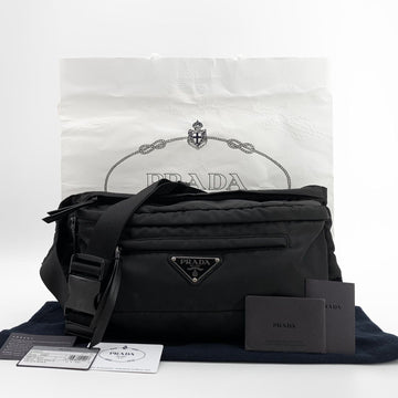 PRADA ナイロン三角ロゴバイカーバッグヒップバッグクロスバッグ 1BL016 159584232 [P]