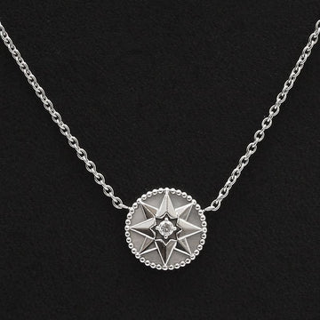 Dior JRDV95023 White Gold 1P Diamond ROSE DES VENTS Necklace 159587738 [P]