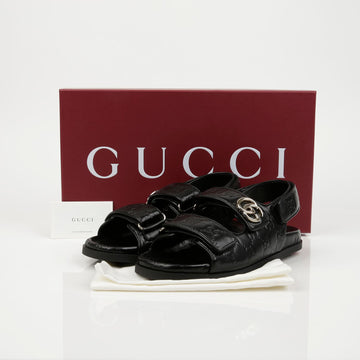 GUCCI Doppelt G schwarze Sandalen 159088798 [P]