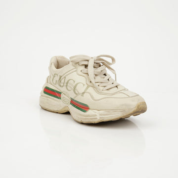 Gucci Logo Leather Women Sneakers Ivory 159166583 [P]