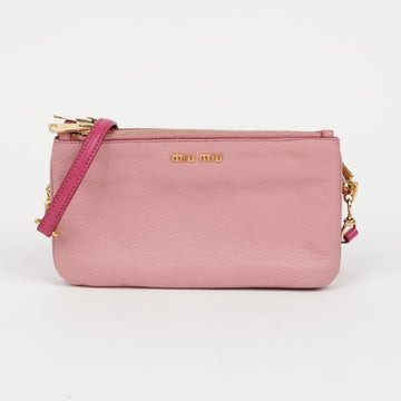 Miu Miu Madras Double Zipper Shoulder Crossbody Bag 159123557 [P]