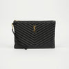 SAINT LAURENT Cassandra Matelassé Leder Tablettetasche Schwarz mit goldener Hardware 159169348 [P]