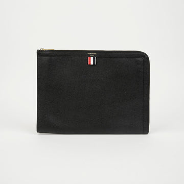 THOM BROWNE Dokumenten-Clutch aus Leder Schwarz 159471811 [P]