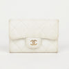 CHANEL Classic Caviar Card Holder White with Gold Hardware 159409985 [P]