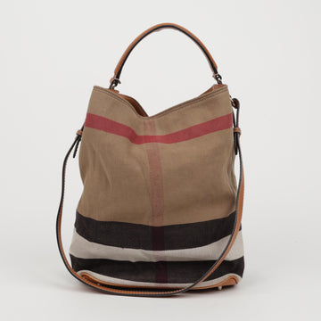 BURBERRY アシュビー ホーボー ミディアム ハウス チェック ファブリック トート ショルダーバッグ 159411166 [P]