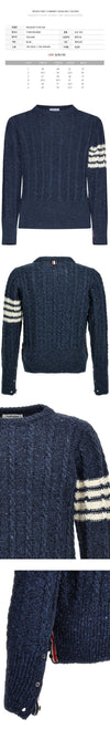 Thom Browne Classic Diagonal Armband Cable Knit Blue MKA469B Y1506 424 75833059 [P]