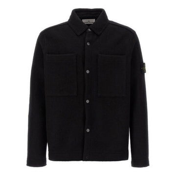 STONE ISLAND フェルテッド ウール ボタン アップ シャツ 149678559 [P]