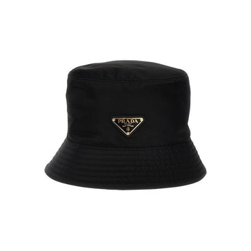 Prada 26FW Gold Triangle Logo Nylon Bucket Hat Black 1HC137 2DMI F0632 159637925 [P]
