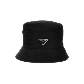 Prada 26FW Silver Triangle Logo Nylon Bucket Hat Black 1HC137 2DMI F0002 159637931 [P]