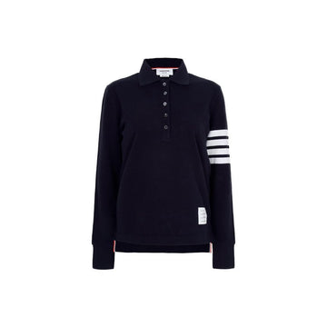 Thom Browne Diagonal Long Sleeve Classic Polo Shirt Navy 415 159638088 [P]