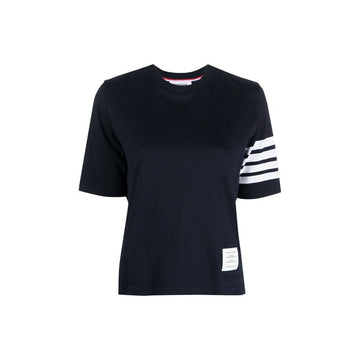 Thom Browne Diagonal Stripe Short Sleeve T-Shirt Navy 159638128 [P]