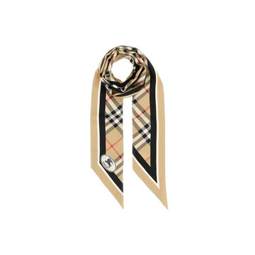 Burberry Medium Check Silk Skinny Scarf Sand 8114238 159638607 [P]