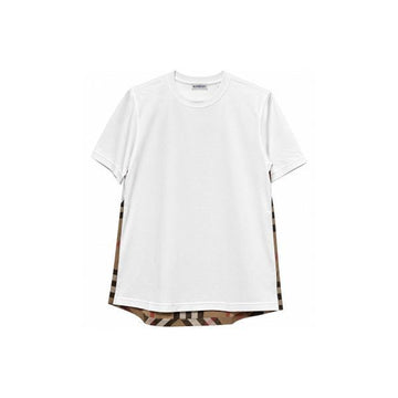 BURBERRY チェックディテールTシャツホワイト 8120997 159638637 [P]