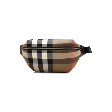 BURBERRY Mittelgroße Gürteltasche mit Karomuster in Topfbrown 159638647 [P]
