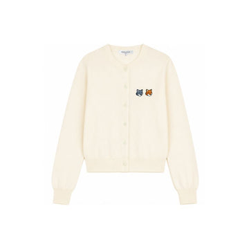 MAISON KITSUNE Double Fox Head Patch Cardigan Latte OW051CFKT1181 P702 159639506 [P]