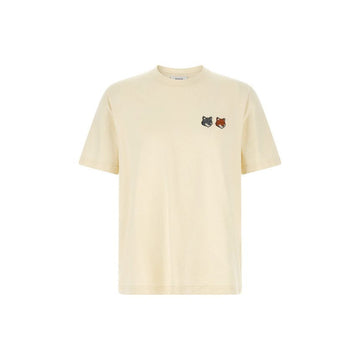 Maison Kitsune Double Fox Head Patch T-Shirt Latte OM011CFKJ7025 P702 159639511 [P]