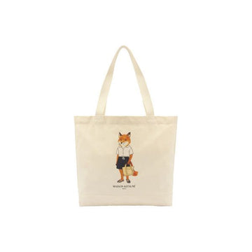 MAISON KITSUNE Dressed Fox Tote Bag Ecru 26SS QU05108WW9042 P700 159639519 [P]