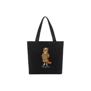 MAISON KITSUNE Hochwertige tote Tasche mit Fuchsdesign in Schwarz 159639518 [P]