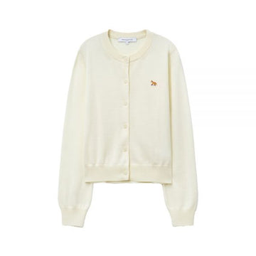 Maison Kitsune Baby Fox Patch Merino Wool Cardigan Pure Ecru 159639526 [P]