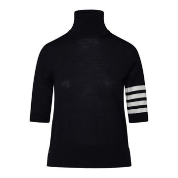 THOM BROWNE Feinmerino 4-Bar Relaxed Kurzarm Rollkragenpullover 156553733 [P]