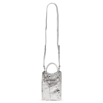 Balenciaga Le Cité Tote Phone Holder Shiny Silver Decoration 159643423 [P]