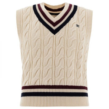 Celine V-Neck Cable-Knit in Cashmere 141820731 [P]