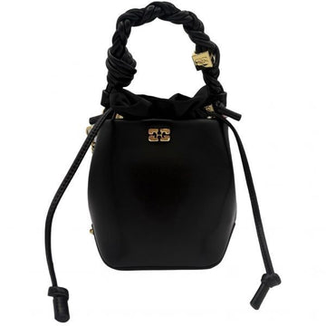 Ganni BLACK CRINKLE OLEATEX MINI BOU BUCKET BAG (A6509 099) 150521354 [P]