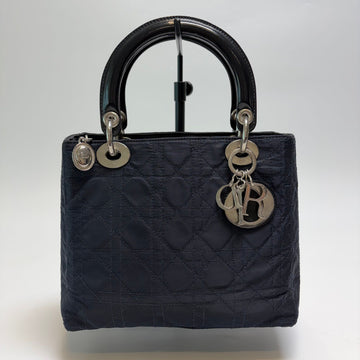 DIOR Lady Cannage Tote Small (Höchste Qualität, Dunkelblau mit Silberakzenten) 607-33 159646356 [P]