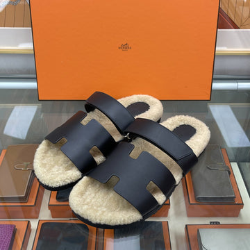 HERMES Siriano Siphre Herren Sandalen Schwarz H212890 159646406 [P]