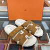 HERMES Sifré Shearling Herren Sandalen Slipper H222929 159647393 [P]