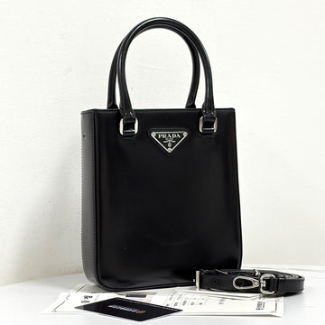 PRADA ブラシドミニトートバッグ＆クロスバッグブラック 159654316 [P]