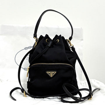 PRADA ナイロンバケットバッグ クロスボディ ブラック 159654526 [P]