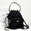 Prada Triangle Logo Nylon Bucket Bag Crossbody Black 159654526 [P]