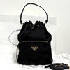 Prada Triangle Logo Nylon Bucket Bag Crossbody Black 159654526 [P]