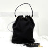 Prada Triangle Logo Nylon Bucket Bag Crossbody Black 159654526 [P]