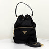 Prada Triangle Logo Nylon Bucket Bag Crossbody Black 159654526 [P]