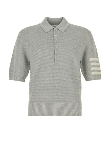 THOM BROWNE リネンコットン4バーリラックスフィットポロMKP125A Y6011 065 152201340 [P]